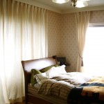 ペアウッドの壁紙とリネンドレープ(山形市K様)